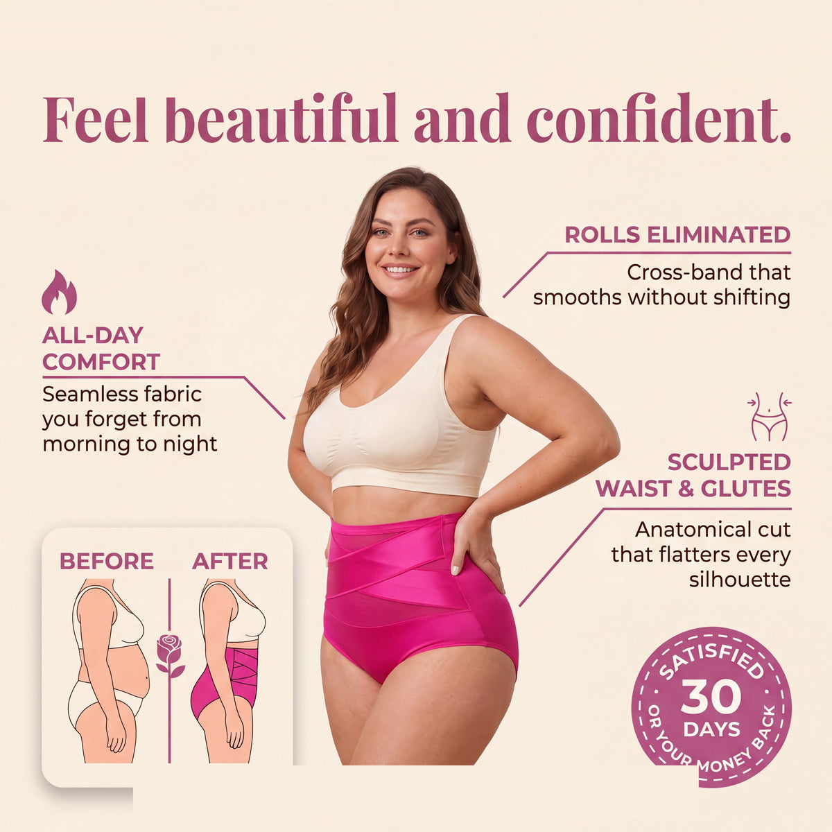 Lindalia High-Waist Sculpt Shaping Brief, feel beautiful and confident