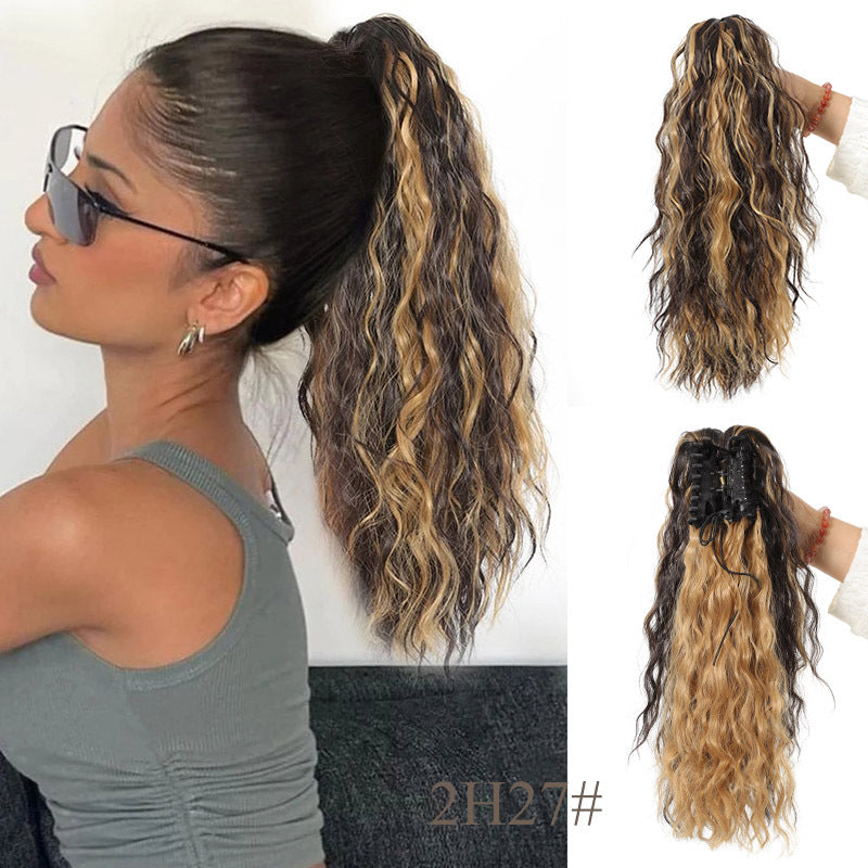 18 Inch Curly Wavy Frizzy Hair Extension with Ponytail