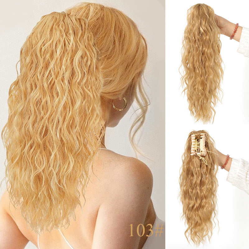 18 Inch Curly Wavy Frizzy Hair Extension with Ponytail