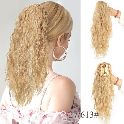 18 Inch Curly Wavy Frizzy Hair Extension with Ponytail