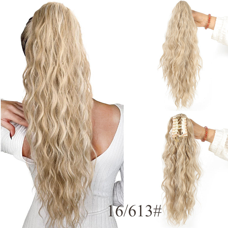 18 Inch Curly Wavy Frizzy Hair Extension with Ponytail
