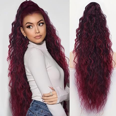 Curly Wavy Frizzy Hair Extension with Ponytail