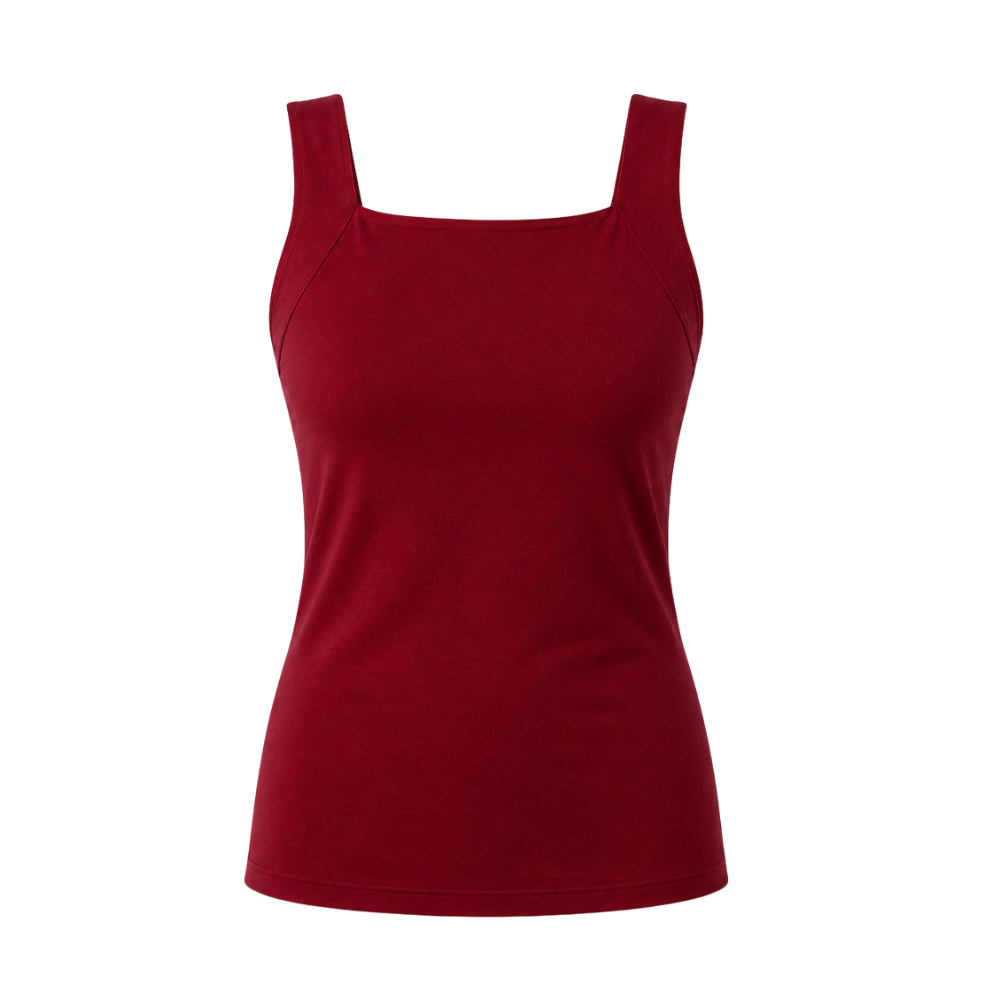 Lindalia Built-In Bra Comfort Shaper Tank in Burgundy
