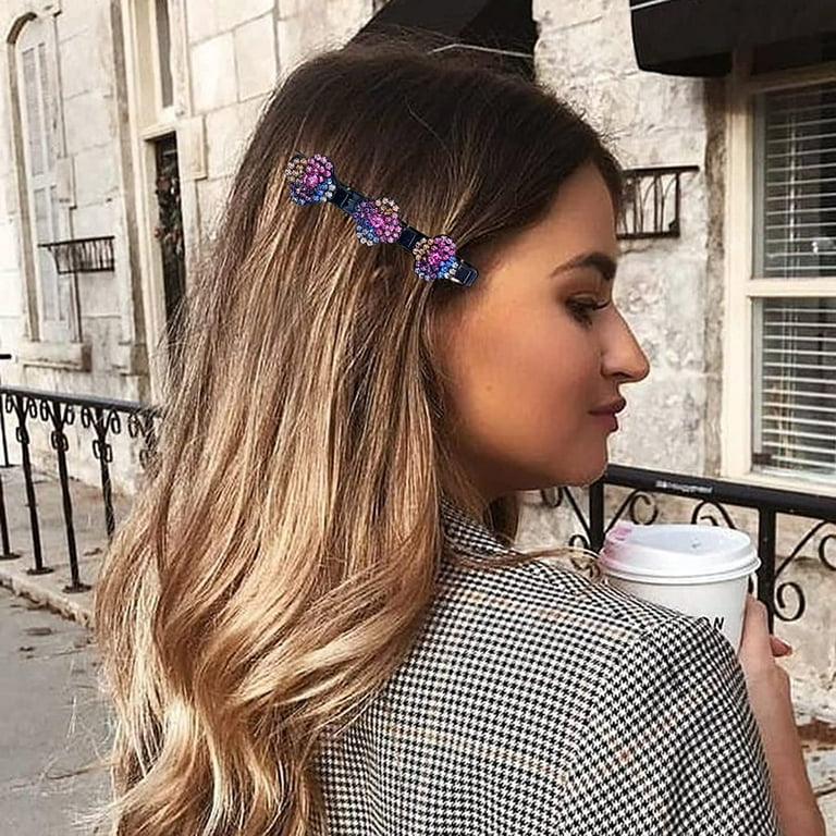Sparkling Crystal Stone Braided Hair Clips