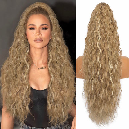 Curly Wavy Frizzy Hair Extension with Ponytail - 30 inch