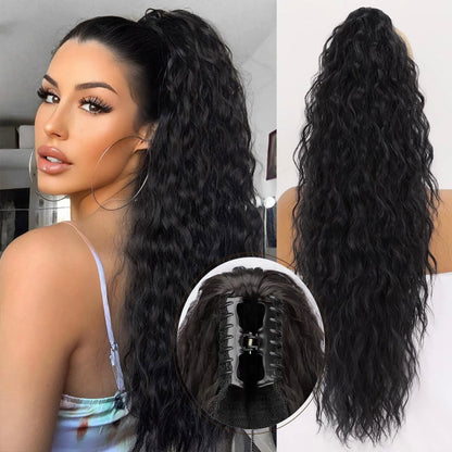 Curly Wavy Frizzy Hair Extension with Ponytail - 30 inch