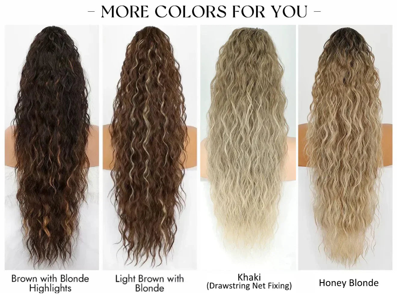 Curly Wavy Frizzy Hair Extension with Ponytail - 30 inch