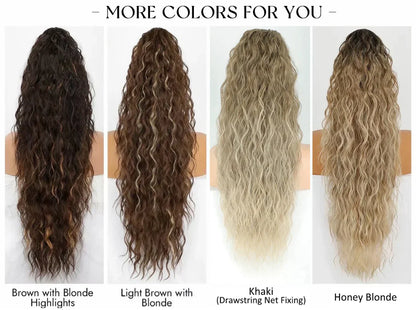 Curly Wavy Frizzy Hair Extension with Ponytail - 30 inch