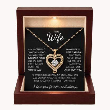 To My Wife Forever Together Heart Necklace