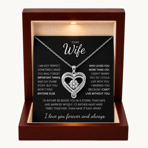 To My Wife Forever Together Heart Necklace