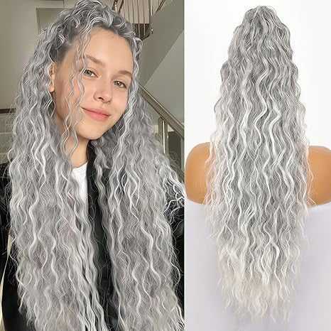 Curly Wavy Frizzy Hair Extension with Ponytail - 30 inch