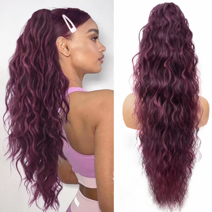 Curly Wavy Frizzy Hair Extension with Ponytail - 30 inch