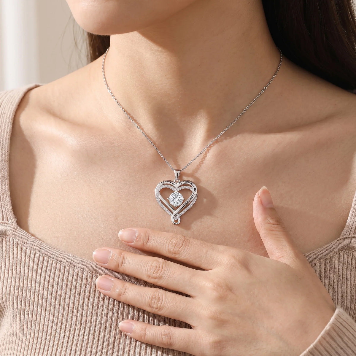 To My Wife Forever Together Heart Necklace
