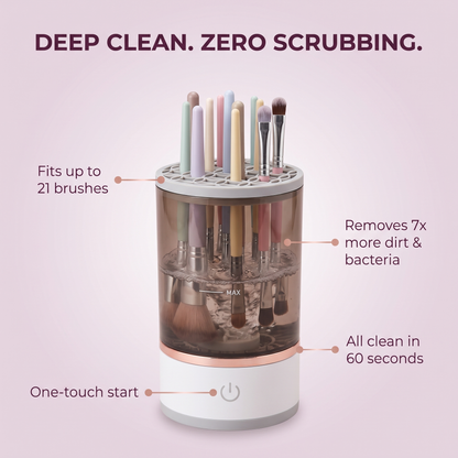 Lindalia Electric Makeup Brush Cleaner, deep clean with zero scrubbing