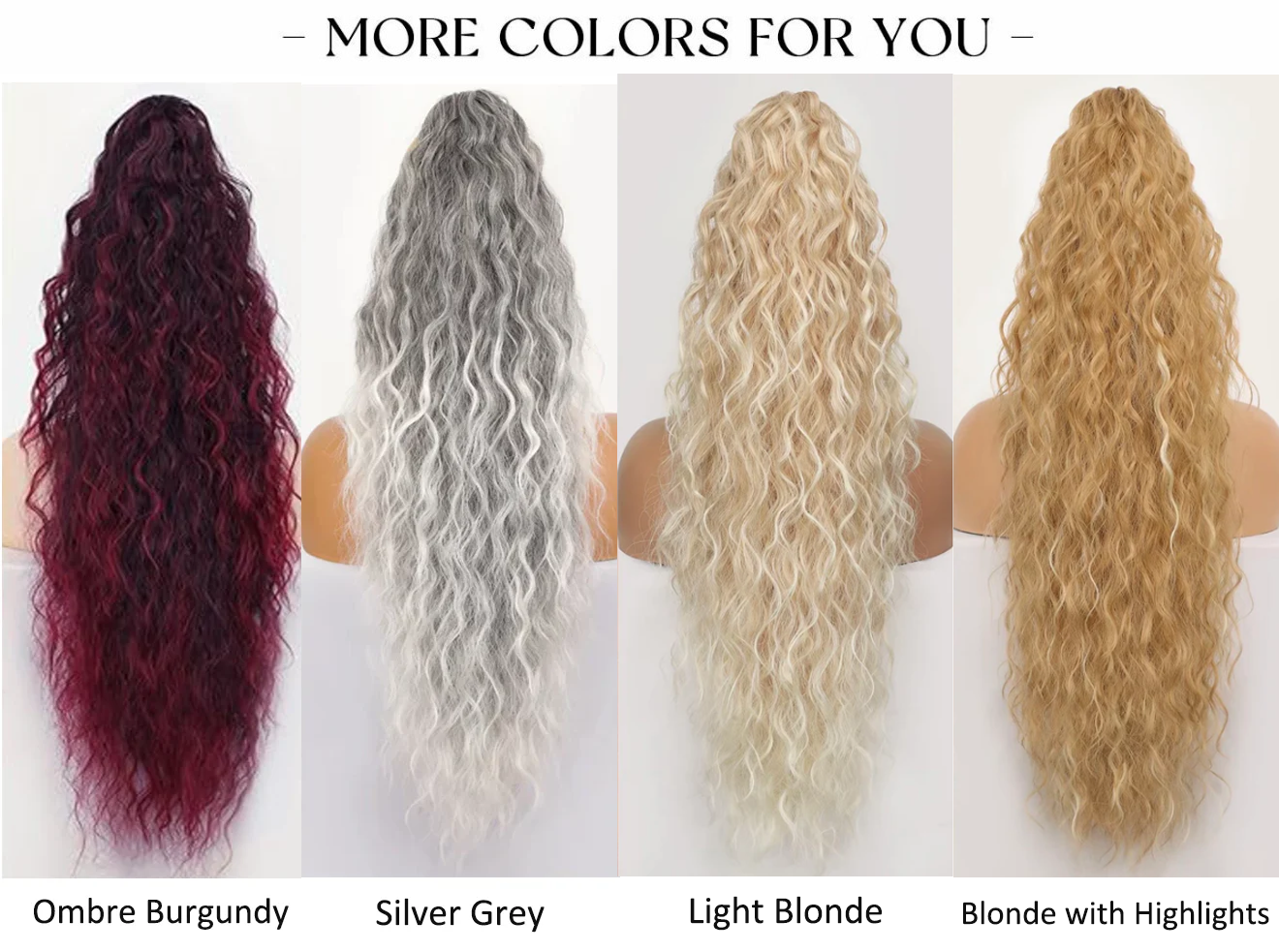 Curly Wavy Frizzy Hair Extension with Ponytail - 30 inch