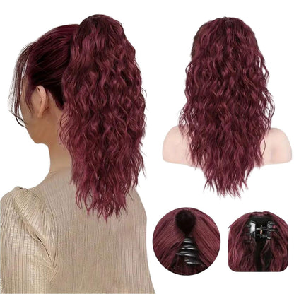 18 Inch Curly Wavy Frizzy Hair Extension with Ponytail