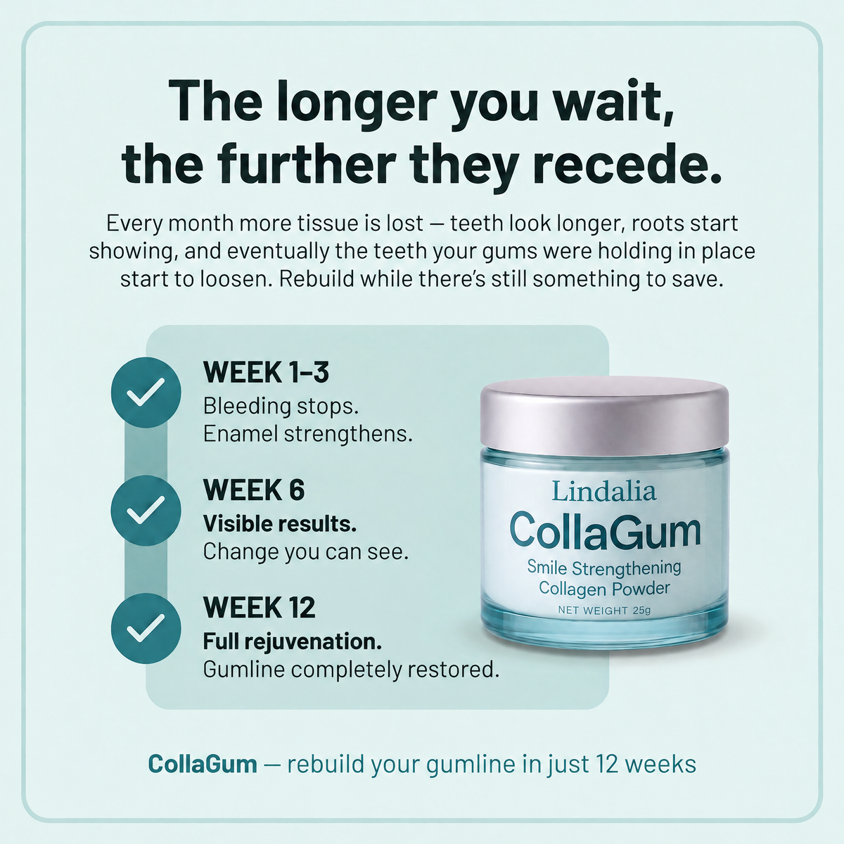 Lindalia CollaGum Gum Rebuild Collagen Powder