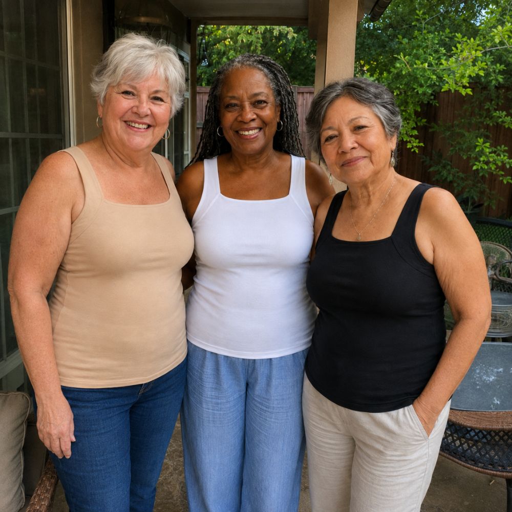 Women wearing the Lindalia built-in bra shaper tank