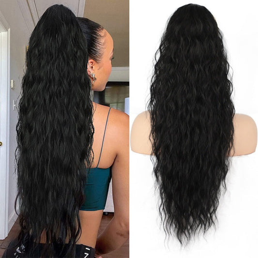 Curly Wavy Frizzy Hair Extension with Ponytail - 30 inch