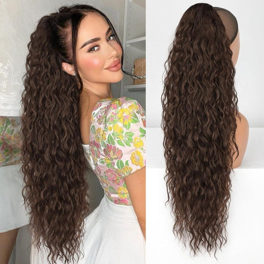 Curly Wavy Frizzy Hair Extension with Ponytail - 24 inch