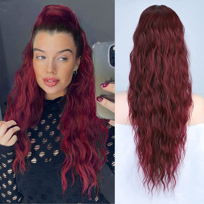 Curly Wavy Frizzy Hair Extension with Ponytail - 30 inch