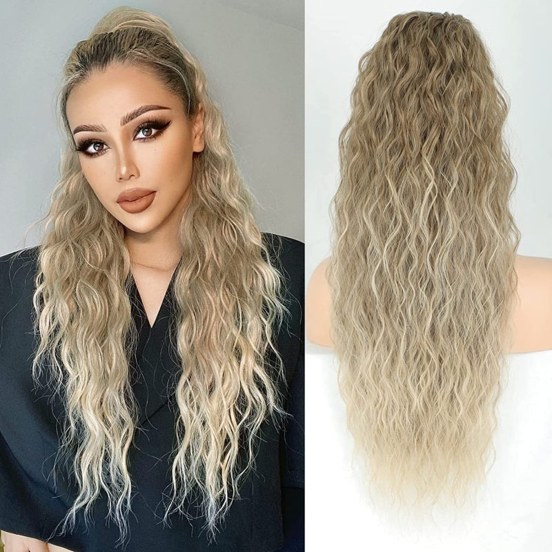 Curly Wavy Frizzy Hair Extension with Ponytail - 30 inch