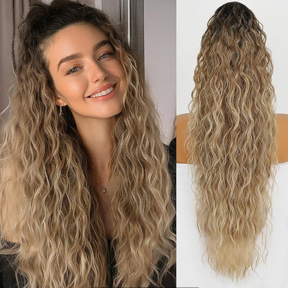 Curly Wavy Frizzy Hair Extension with Ponytail - 30 inch