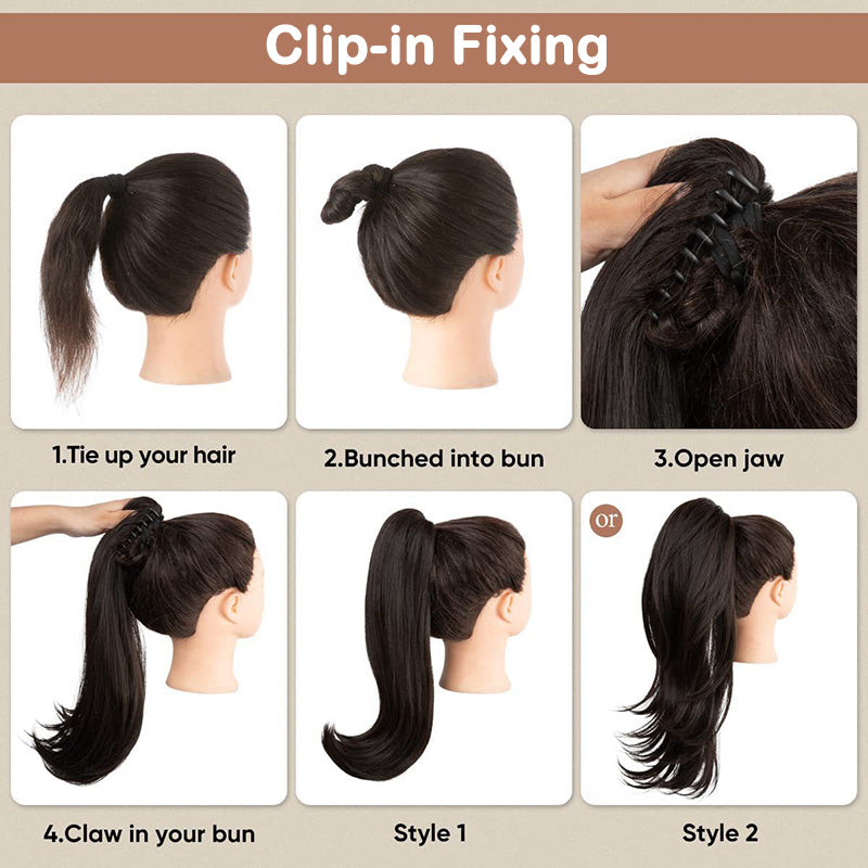 Curly Wavy Frizzy Hair Extension with Ponytail - 30 inch