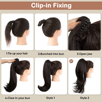 Curly Wavy Frizzy Hair Extension with Ponytail - 30 inch
